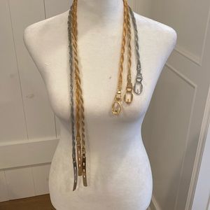 Vintage 80s Mesh Twist Chain Jewelry Belts - Set of 3 Glam